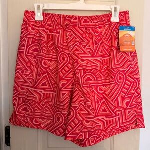 Columbia — Geometric Coral Athletic Shorts